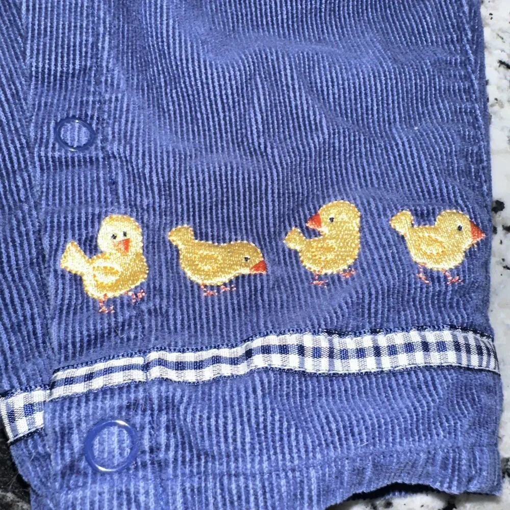 Vintage 90's Buster Brown Size 24M Farm Corduroy Overalls Set Baby Chick Rare